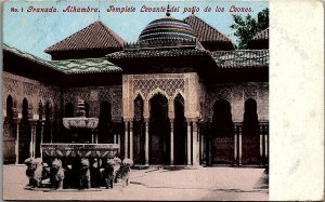 c1910 GRANADA ALHAMBRA TEMPLETE LEVANTE LEVANTE DEL PATIO POSTCARD 34-177