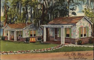 Tallahassee Florida FL Lake Ella Motor Court Linen Vintage Postcard