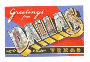 LP37    Large Letter, letters, postcard,  Texas, Dallas