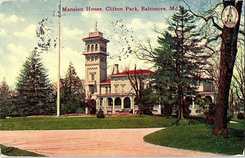 Mansion House Clifton Park Baltimore Md. Vintage Postcard Standard View Card