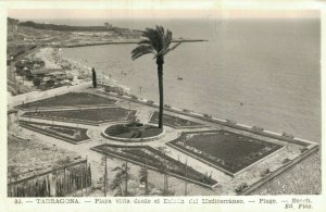 Spain Tarragona Playa Vista desde el Balcon del Mediterraneo Vintage RPPC 01.78