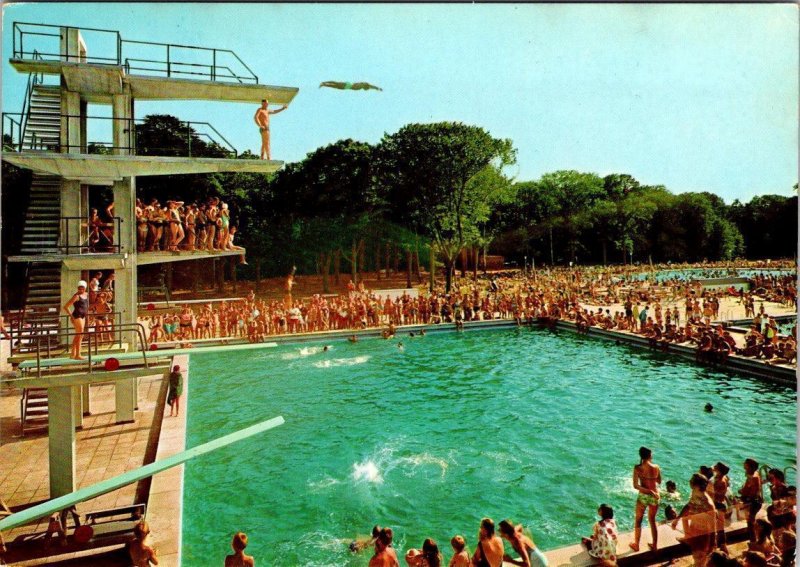 Basschaat, Antwerp Belgium SWIMMING POOL Sports & Recreation Center 4X6 Postcard