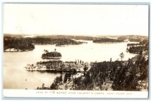 1938 Lake Of The Woods Calvet's Camp Rainy River Ontario RPPC Photo Postcard