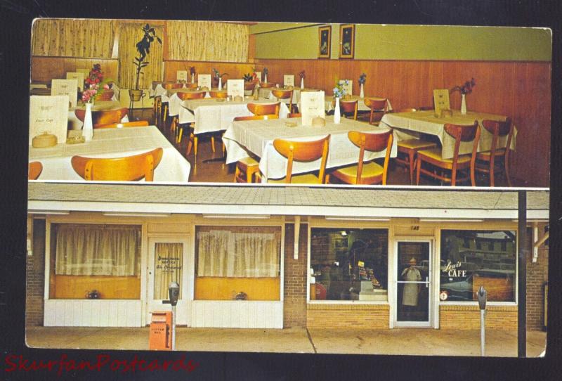 ST. CLAIR MISSOURI LEWIS CAFÉ RESTAURANT INTERIOR ROUTE 66 VINTAGE POSTCARD