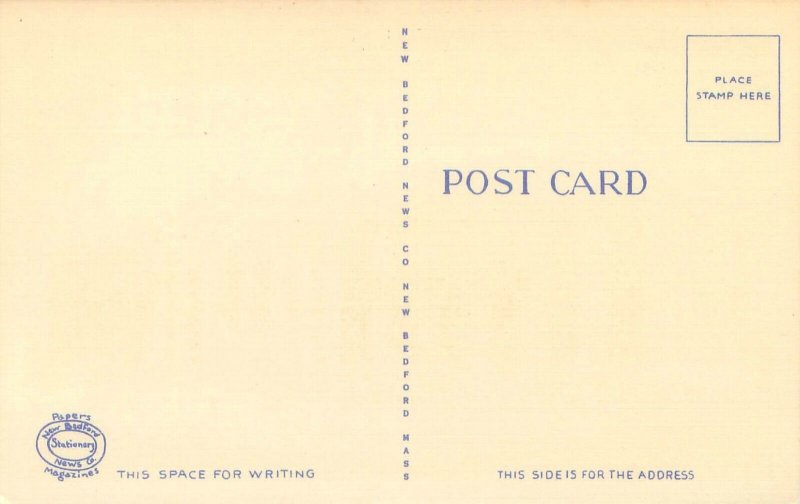 Wareham  Massachusetts Town Hall Linen Postcard Unused