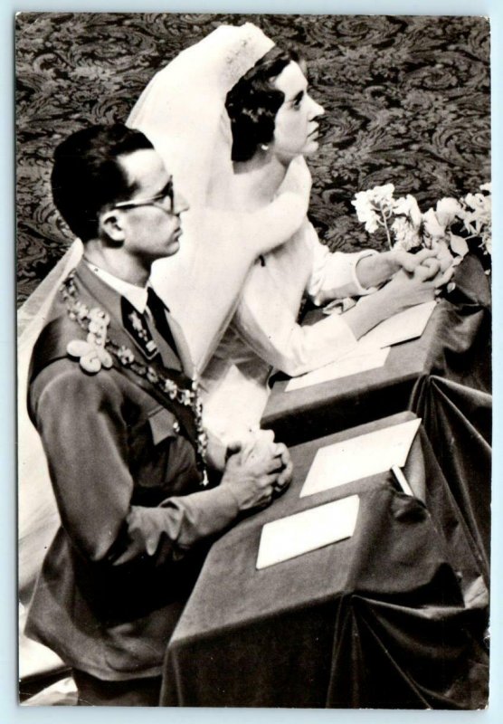 RPPC  Belgian Royalty KING BAUDOUIN & QUEEN FABIOLA 1960 Wedding 4x6 Postcard