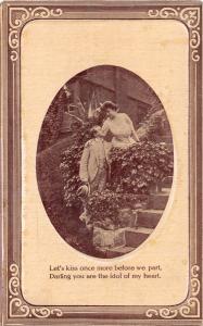 CENTRAL CITY MISSOURI PSTMK~KISS ONCE MORE BEFORE WE PART~ROMANCE POSTCARD 1912