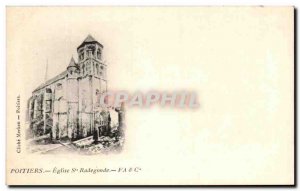 Old Postcard Poitiers Church St Radegonde