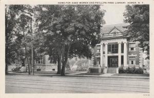 Home for Aged Women (right) Phillips Free Library (left) Homer NY New York - WB