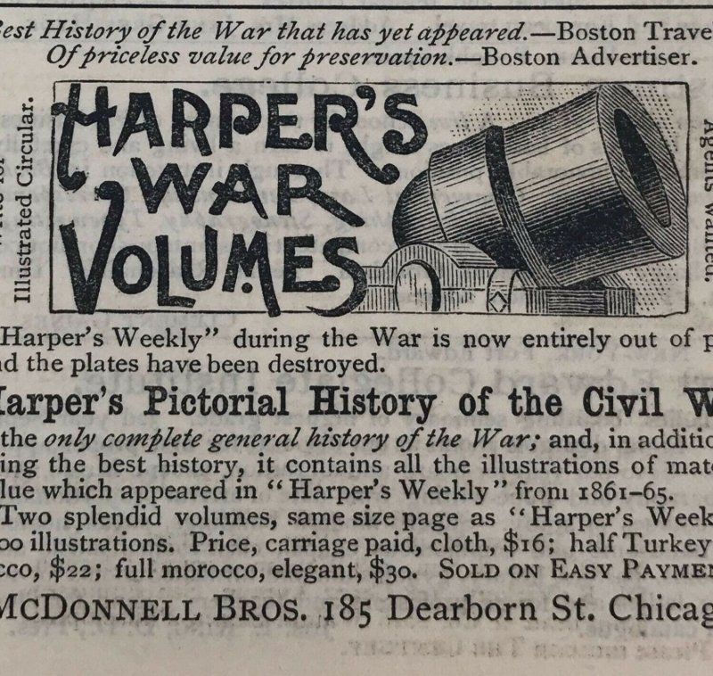 1889 Dictators Cannon Civil War / Harpers War Victorian Print Ad Original 2T1-68