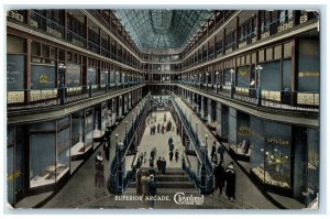 1910 Interior View Superior Arcade Cleveland Sixth City Ohio OH Vintage Postcard