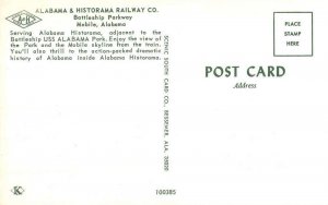 Mobile Alabama Historama Railway Co Battleship Pkwy Vintage Postcard KK144