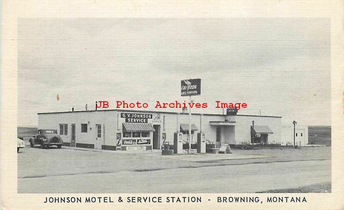 MT, Browning, Montana, Johnson Motel & Chevron Gas Station, National