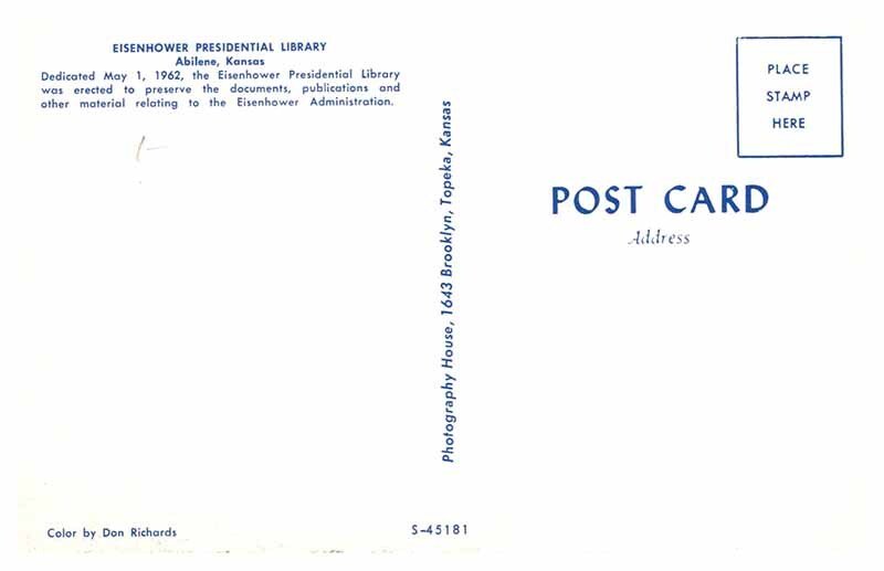 Postcard LIBRARY SCENE Abilene Kansas KS AQ4712