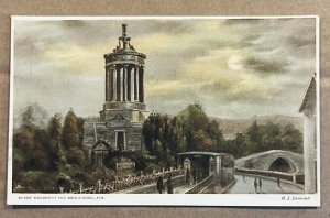 UNUSED POSTCARD -  BURNS' MONUMENT & BRIG O'DOON, AYR, SCOTLAND - BY R.J. DYMOND