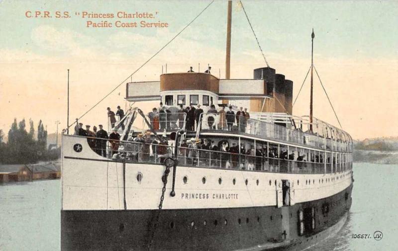 CRP SS Princess Charlotte Pacific Coast Service Steamer Antique Postcard J79197