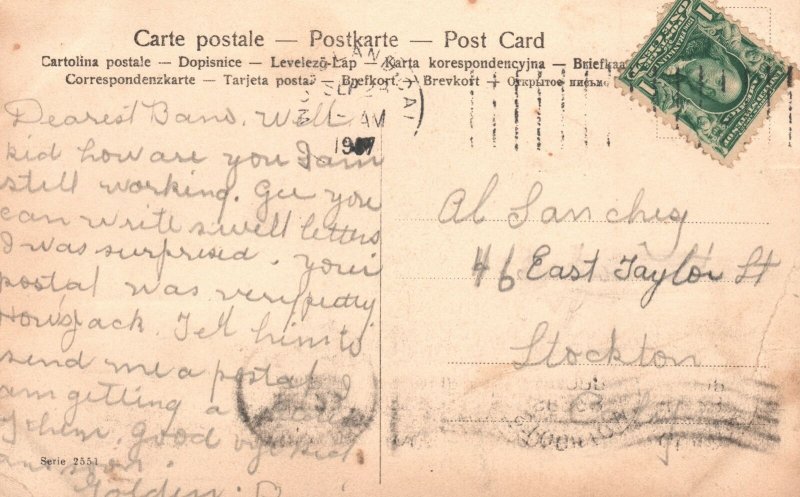 Vintage Postcard 1907 Windmill Rotational Energy Converting and Grounds