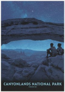 Canyonlands National Park Mesa Arch Night Stars Sky Utah USA Postcard