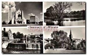 Old Postcard Hirson New church Blangy Pond Edges Acorn Our Lady of Lourdes