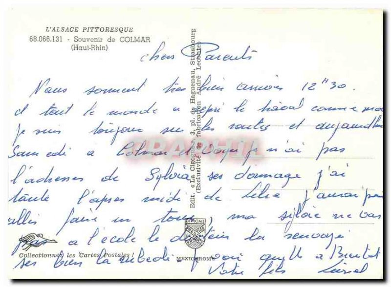 Modern Postcard Alsace Pittorsesque Remember Colmar (Haut Rhin)