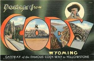 WY, Cody, Wyoming, Large Letter, Sanborn Souvenir No. OB-H2675