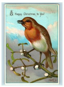 1870's-80's Embossed Christmas Card Lovely Wild Bird P153