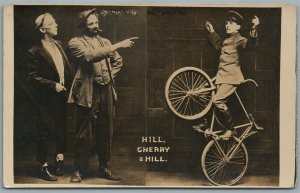 BICYCLE CIRCUS HILL CHERRY & HILL ANTIQUE REAL PHOTO POSTCARD RPPC