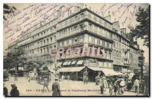 Old Postcard Paris Boulevard and Faubourg Montmartre