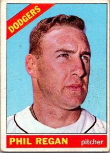 1966 Topps Baseball Card Phil Regan Los Angeles Dodgers sk1976