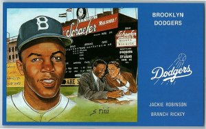 1988 6 J Robinson B Rickey Rini Mlb Susan Brooklyn Postcard Dodgers Art Series 1 