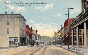 Great White Way Windsor Hotel Hannibal Missouri 1911 postcard