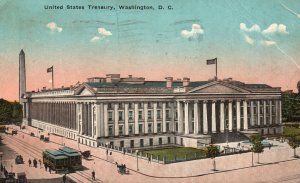 Vintage Postcard 1918 United States Treasury Building Landmark Washington DC