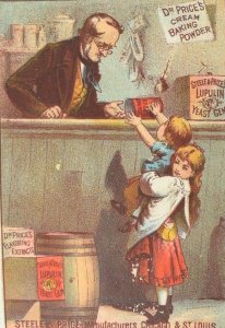 Dr. Price's Cream Baking Powder Flavoring Extracts Store Clerk Girl & Baby P62