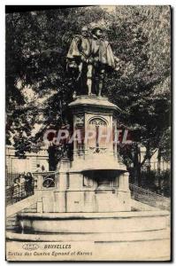 Old Postcard Brussels Statue of Counts Egmond and Hornes