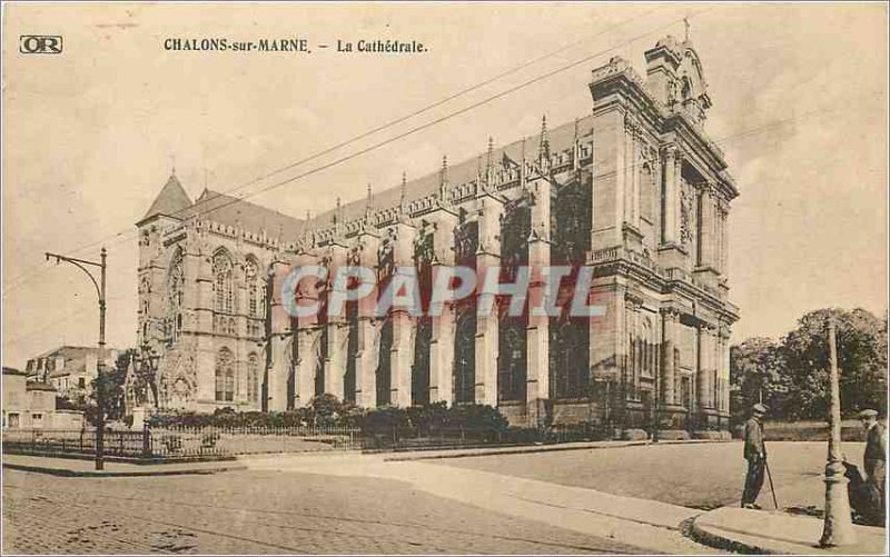 Old Postcard Chalons sur Marne la Cathedrale