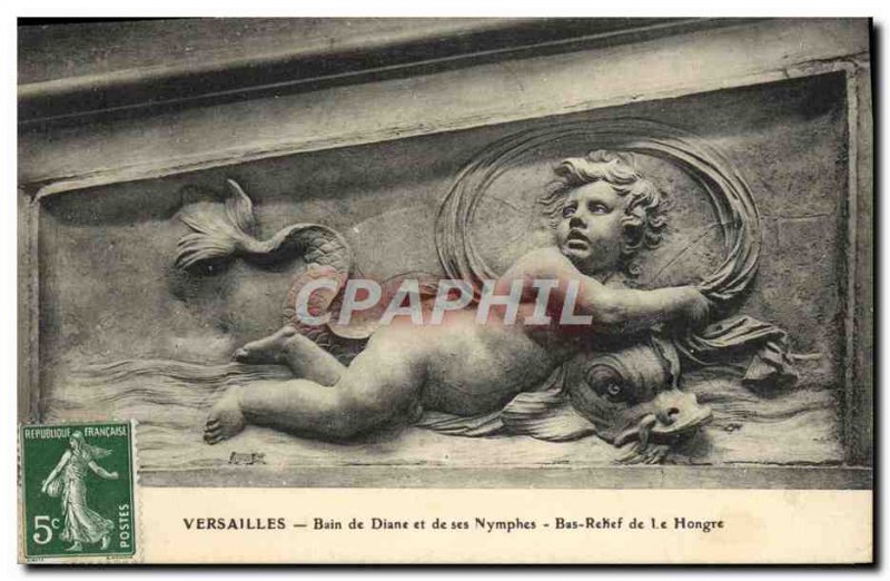 Old Postcard Versailles Bath of Diana and Her Nymphs Bas relief of The Gelding