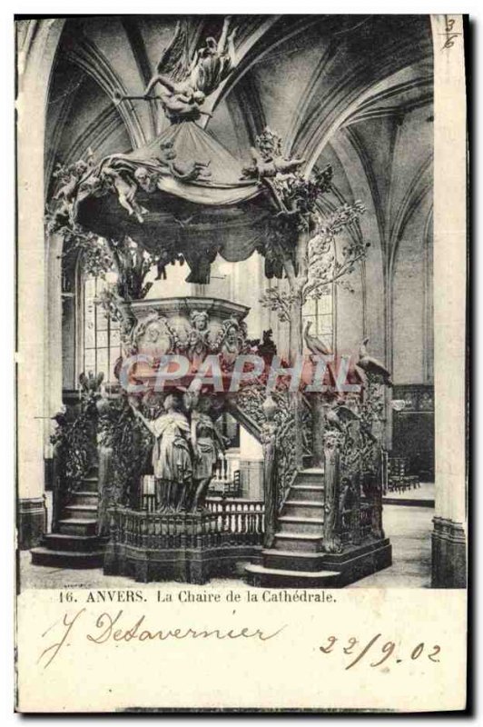 Old Postcard Antwerp The Chair of the Cathedral