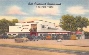 Houston Texas Bill Williams Restaurant Linen Vintage Postcard AA71794