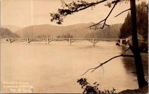 RPPC Klamath River Bridge Redwood Hwy CA Real Photo Postcard 1931 Reginald Mills
