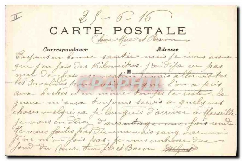 Old Postcard Paris Invalides General view