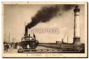 Old Postcard Ouistreham Lighthouse Departure from Le Havre boat