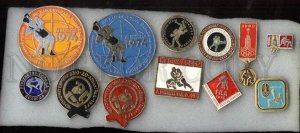 000108 WRESTLING set of 12 russian different pins 