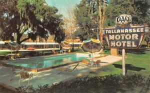 FL, Florida  TALLAHASSEE MOTOR HOTEL  Roadsid e POOL   c1960's Chrome Postcard