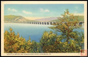 Rockville Bridge and Susquehanna River, Harrisburg, Pa