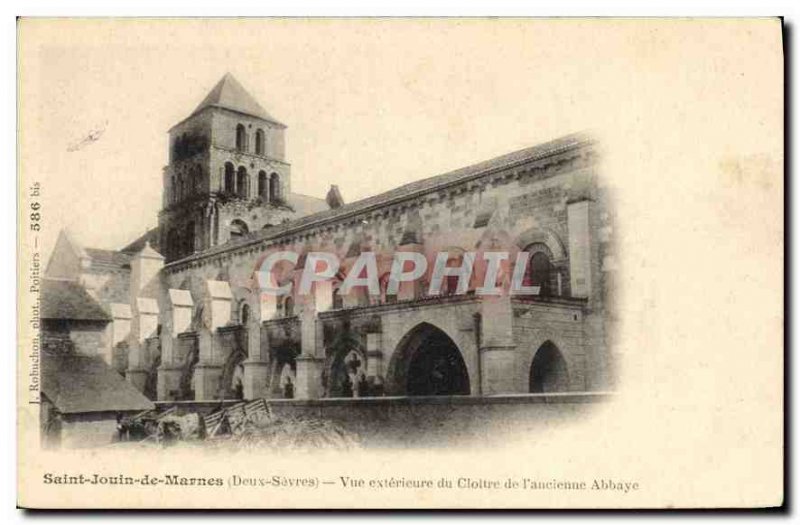Postcard Old Saint Jouin de Marnes Deux Sevres external view of the Cloister ...