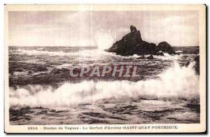 Old Postcard Saint Quay Portrieux Studies Waves of the Gerbot Oats