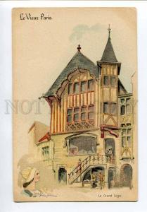 251325 Old PARIS Le Grand Logis by ROBIDA Vintage PC