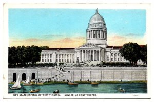 Antique New State Capitol of West Virginia, Now Being Constructed, WV Postcard