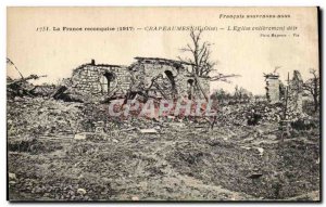 Old Postcard Crapeaumesnil The Church Completely destroyed Militaria