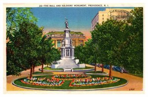 Postcard MONUMENT SCENE Providence Rhode Island RI AQ7919